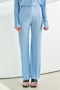 STORETS Maria Flared Leg Plisse Pants