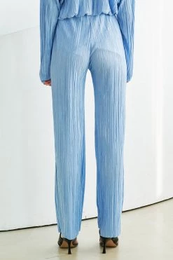 STORETS Maria Flared Leg Plisse Pants