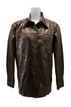 STORETS SALE Ava Crinkled Pleather Shirt Jacket CLOTHING