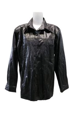 STORETS SALE Ava Crinkled Pleather Shirt Jacket CLOTHING
