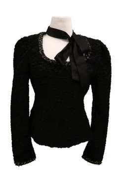 STORETS SALE Eliana Tie Neck Textured Top CLOTHING