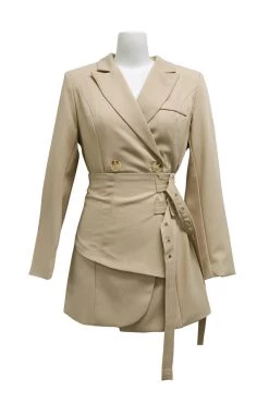 STORETS SALE Evelyn Wrap Belted Jacket Dress