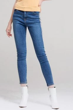 STORETS SALE Zoe Race Stripe Skinny Jeans
