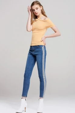 STORETS SALE Zoe Race Stripe Skinny Jeans