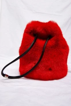 STORETS Faux Fur Bucket Bag