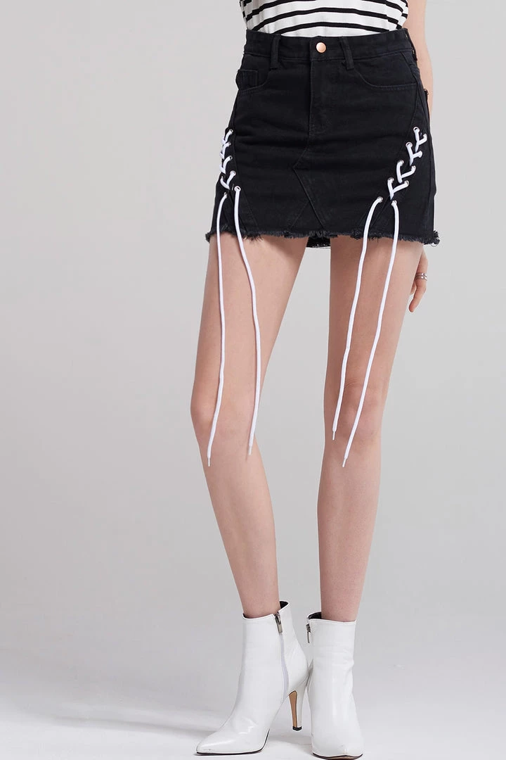 STORETS SALE Zoey Black Denim Skirt