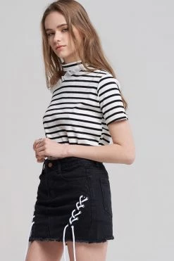 STORETS SALE Zoey Black Denim Skirt