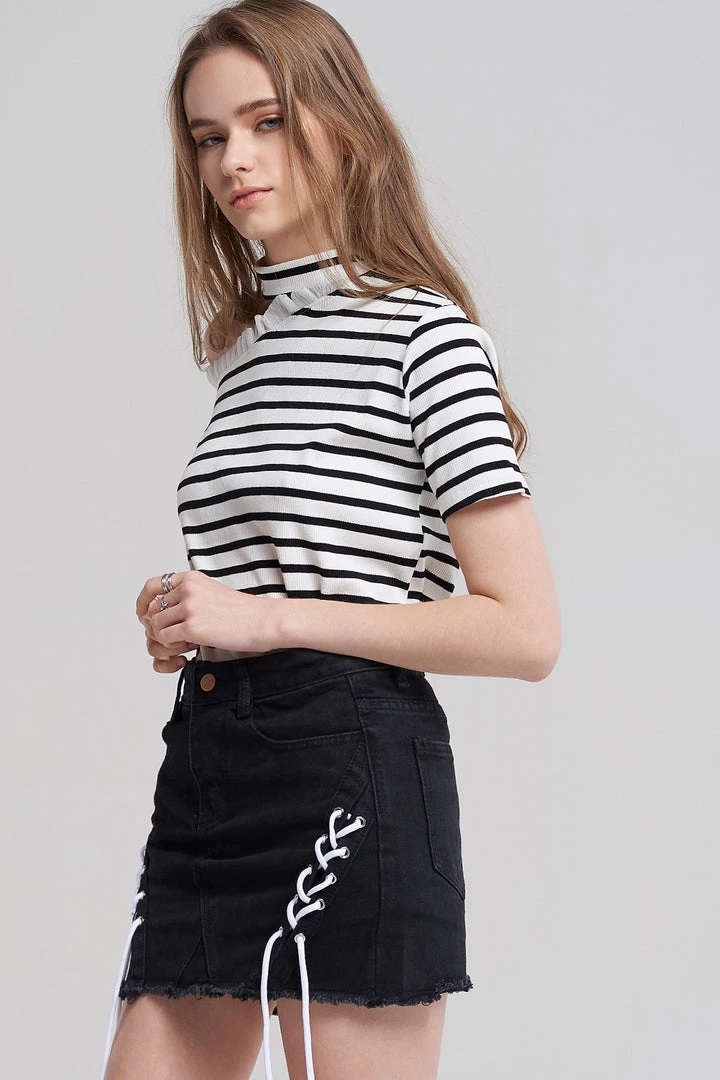 STORETS SALE Zoey Black Denim Skirt