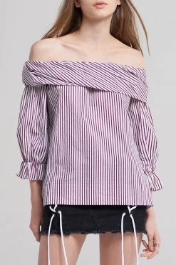 STORETS CLOTHING Gracie Stripe Twist Blouse