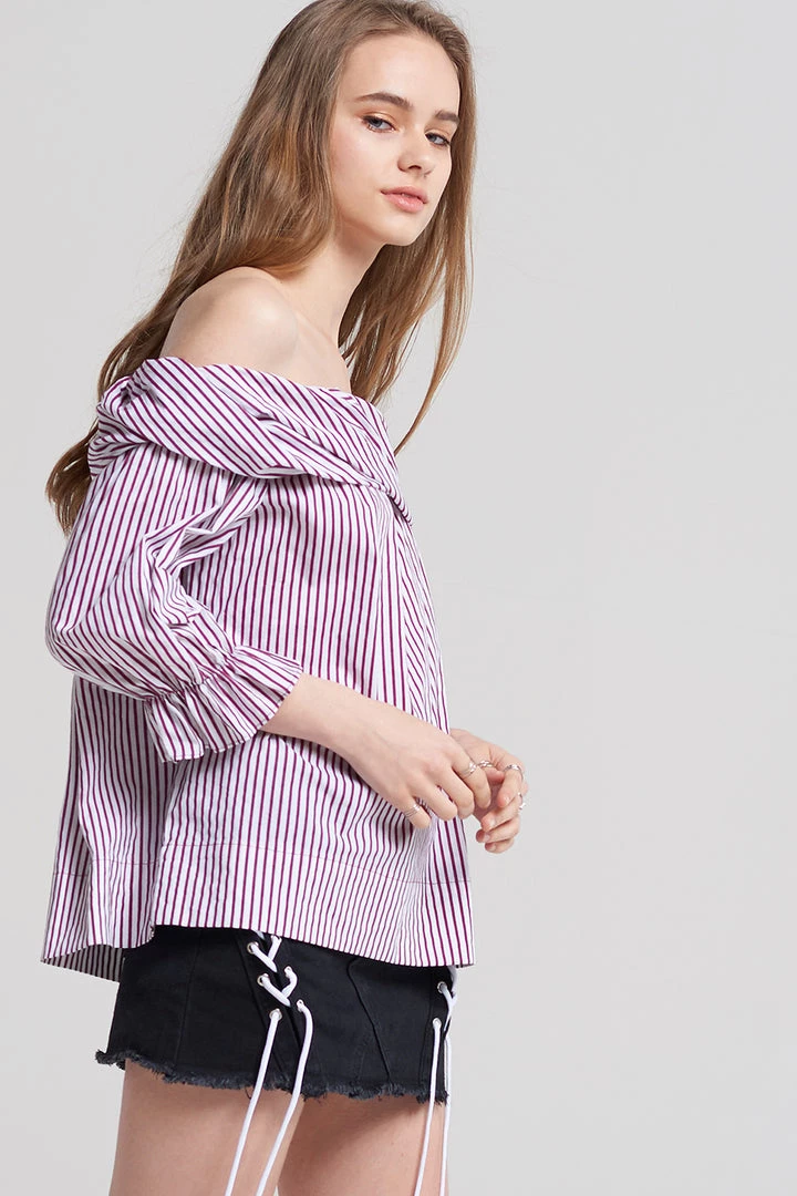 STORETS CLOTHING Gracie Stripe Twist Blouse