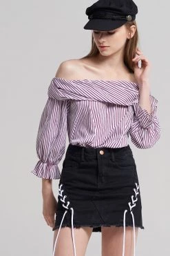 STORETS CLOTHING Gracie Stripe Twist Blouse