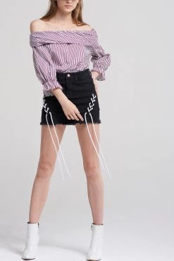 STORETS CLOTHING Gracie Stripe Twist Blouse