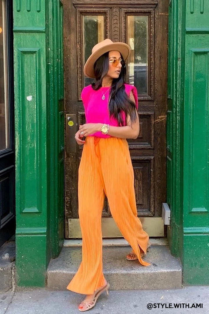 STORETS Influencer Peyton Crinkled Pleated Pants