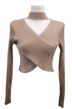 STORETS Kyra Choker Wrap Knit Top