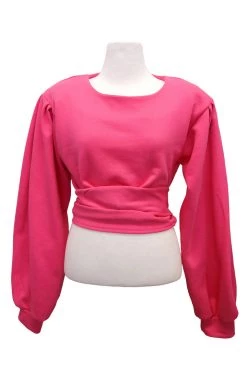 STORETS SALE CLOTHING Lola Cropped Tie Waist Sweatshirt