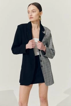 STORETS Sustainable OUTERWEARS Re:born Bea Check Color Block Blazer