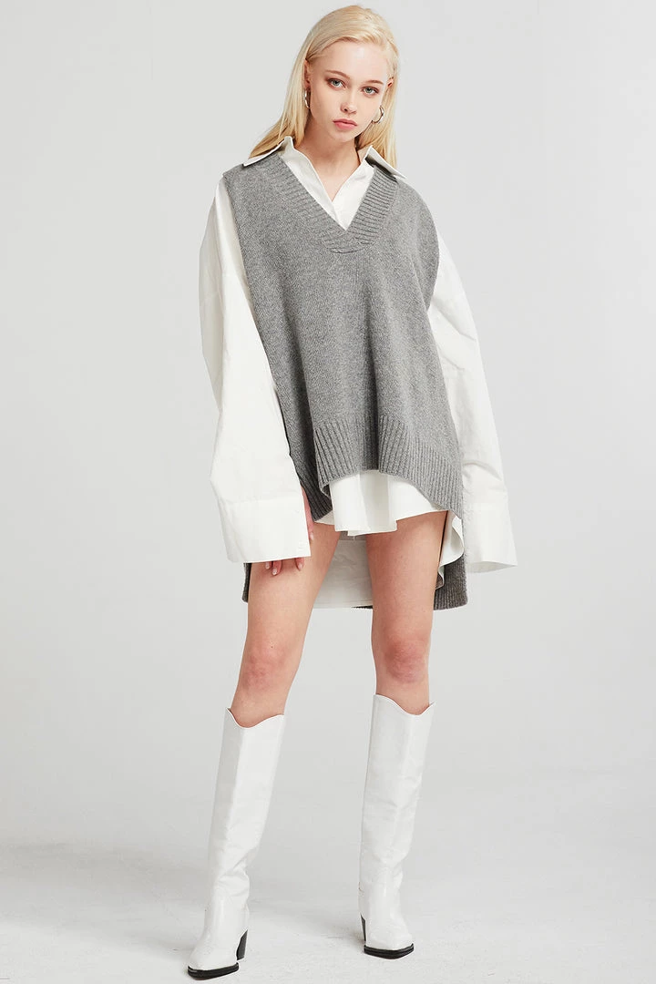 STORETS Lyla Oversized Knit Vest CLOTHING