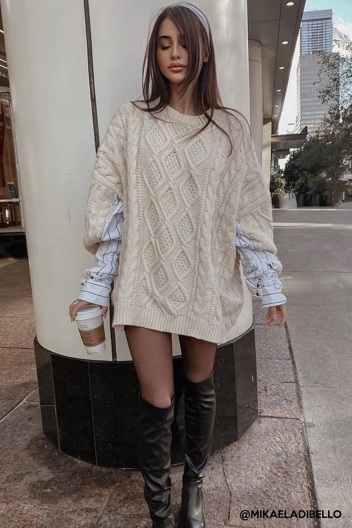 STORETS Influencer Sadie Shirt Combo Knit Pullover Knitwear