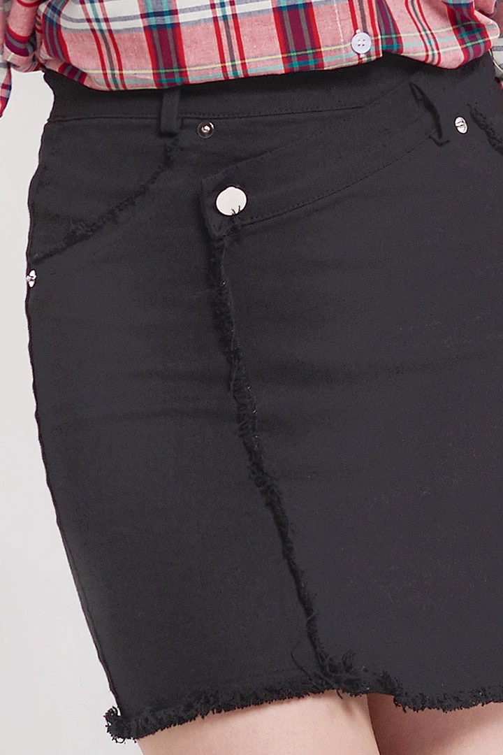 STORETS CLOTHING Maxim Tilted Seam Skirt-Black