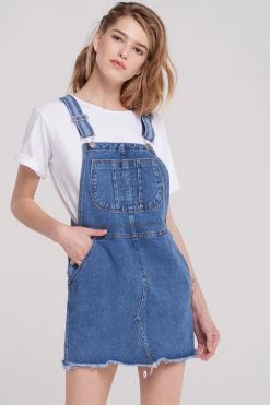STORETS Aydie Front Pocket Overalls Dress-Blue