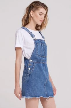 STORETS Aydie Front Pocket Overalls Dress-Blue