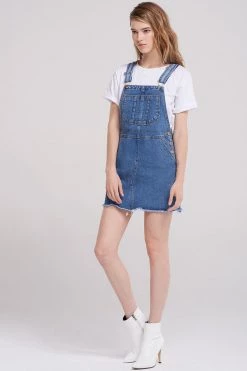 STORETS Aydie Front Pocket Overalls Dress-Blue