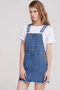 STORETS Aydie Front Pocket Overalls Dress-Blue