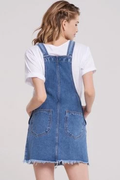 STORETS Aydie Front Pocket Overalls Dress-Blue