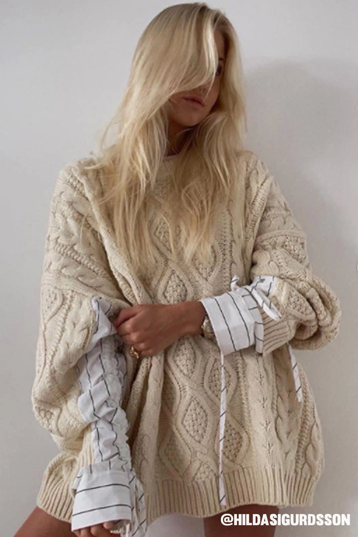 STORETS CLOTHING Sadie Shirt Combo Knit Pullover