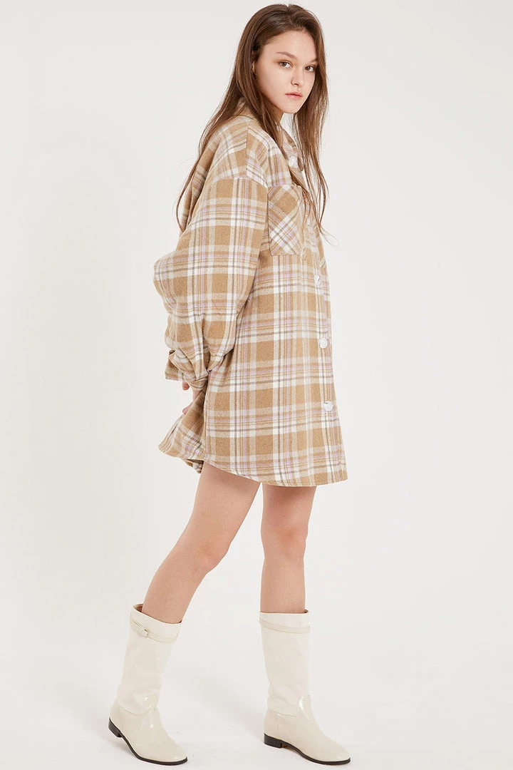 STORETS Liya Quilt Lined Oversized Shacket Coat CLOTHING