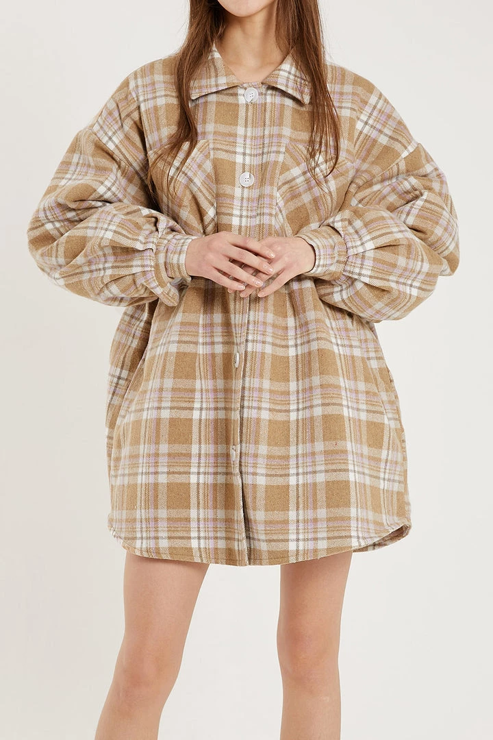STORETS Liya Quilt Lined Oversized Shacket Coat CLOTHING