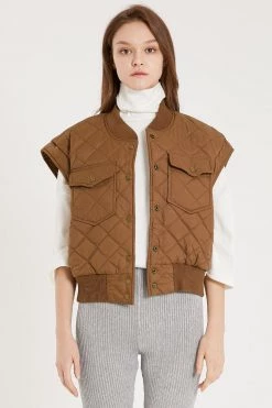 STORETS Tanner Diamond Quilted Crop Vest CLOTHING