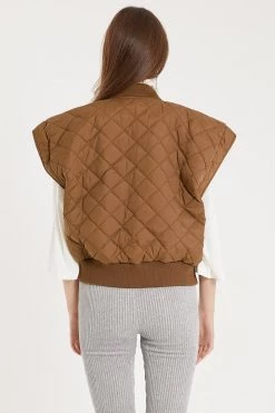STORETS Tanner Diamond Quilted Crop Vest CLOTHING