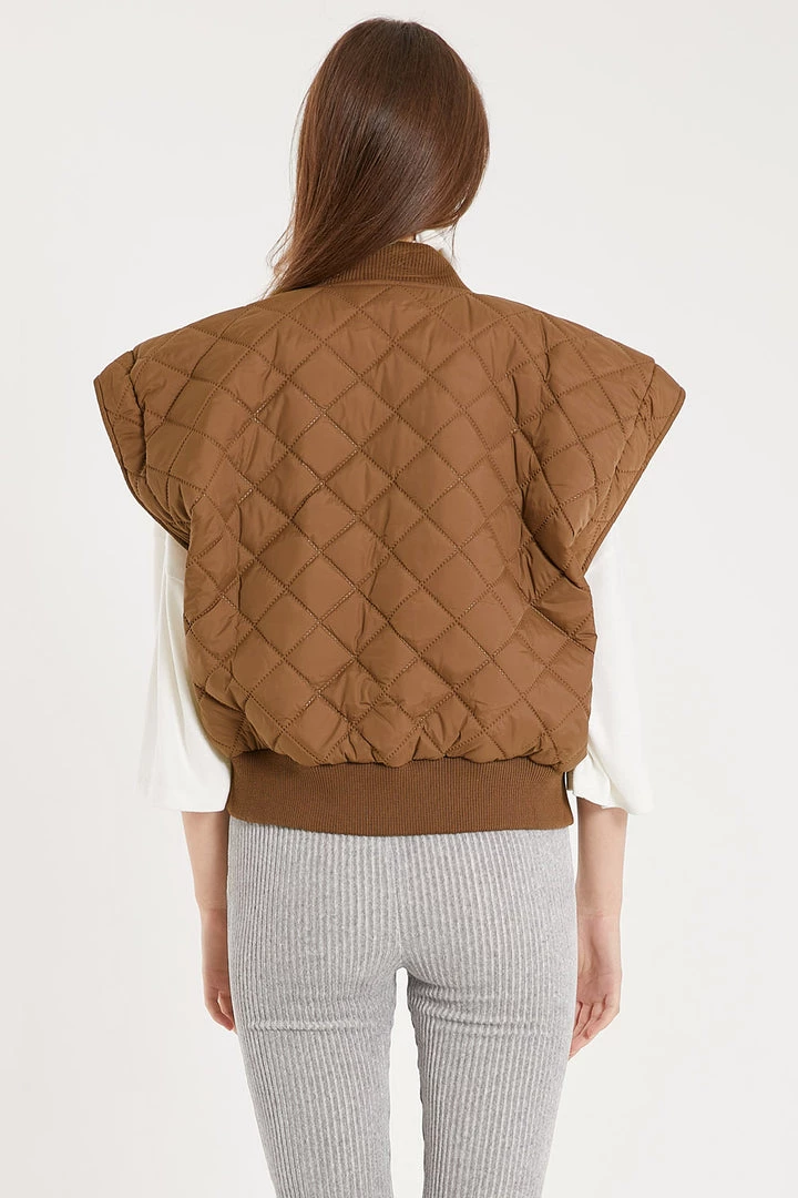 STORETS Tanner Diamond Quilted Crop Vest CLOTHING
