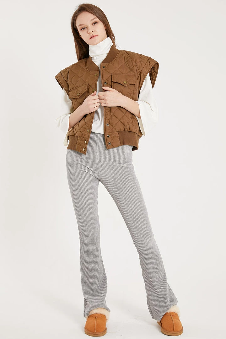 STORETS Tanner Diamond Quilted Crop Vest CLOTHING