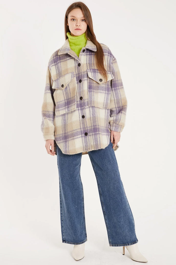 STORETS Gia Oversized Fuzzy Shacket