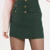 STORETS Fiorella Golden Button Skort In Plaid CLOTHING