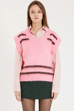 STORETS CLOTHING Issey Contrast Stripe Sweater Vest