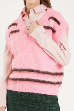 STORETS CLOTHING Issey Contrast Stripe Sweater Vest