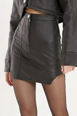 STORETS Bri Cut Out Pleather Skirt