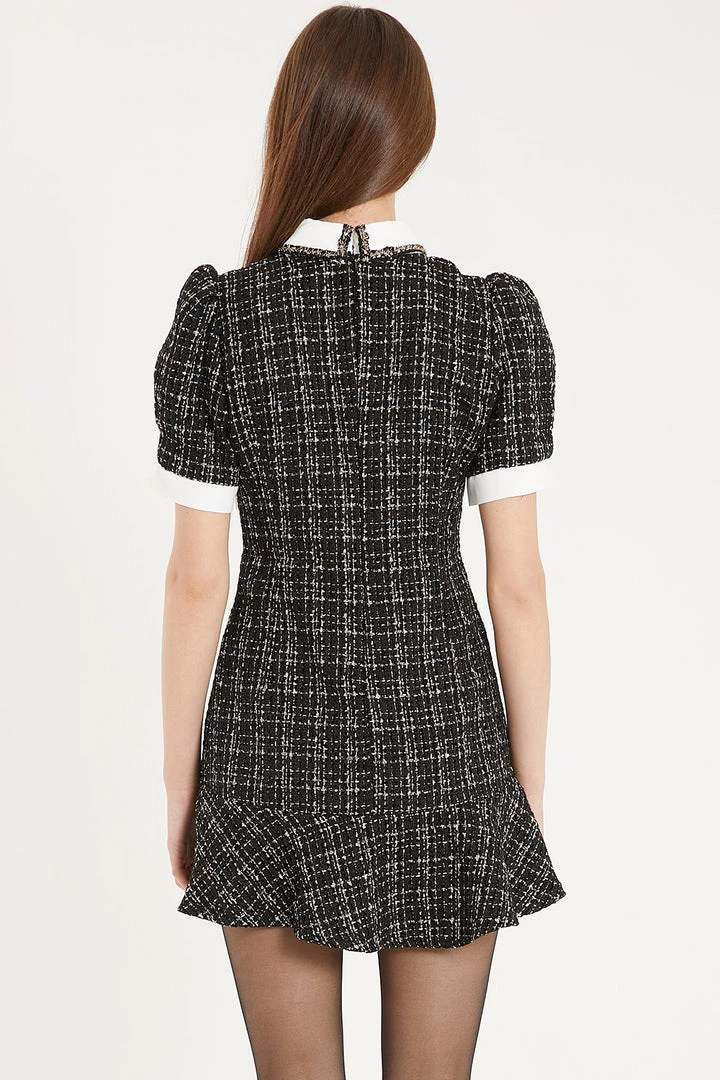 STORETS Lourdes Tweed Trumpet Mini Dress