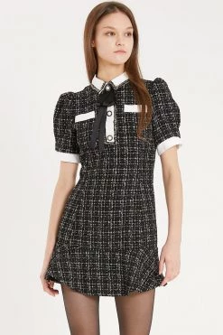 STORETS Lourdes Tweed Trumpet Mini Dress