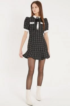 STORETS Lourdes Tweed Trumpet Mini Dress