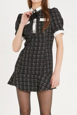 STORETS Lourdes Tweed Trumpet Mini Dress