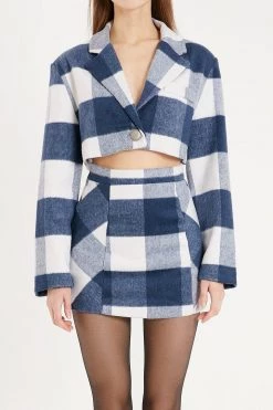 STORETS Influencer Jamila Plaid Jacket And Skirt Set