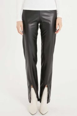 STORETS CLOTHING Noor Front Slit Pleather Pants