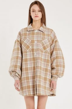 STORETS Liya Quilt Lined Oversized Shacket Coat CLOTHING