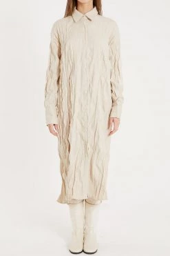 STORETS CLOTHING Elin Crease Shirt Midi Dress