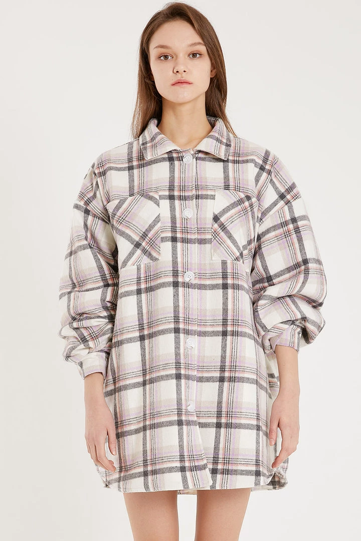 STORETS Liya Quilt Lined Oversized Shacket Coat
