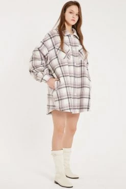 STORETS Liya Quilt Lined Oversized Shacket Coat